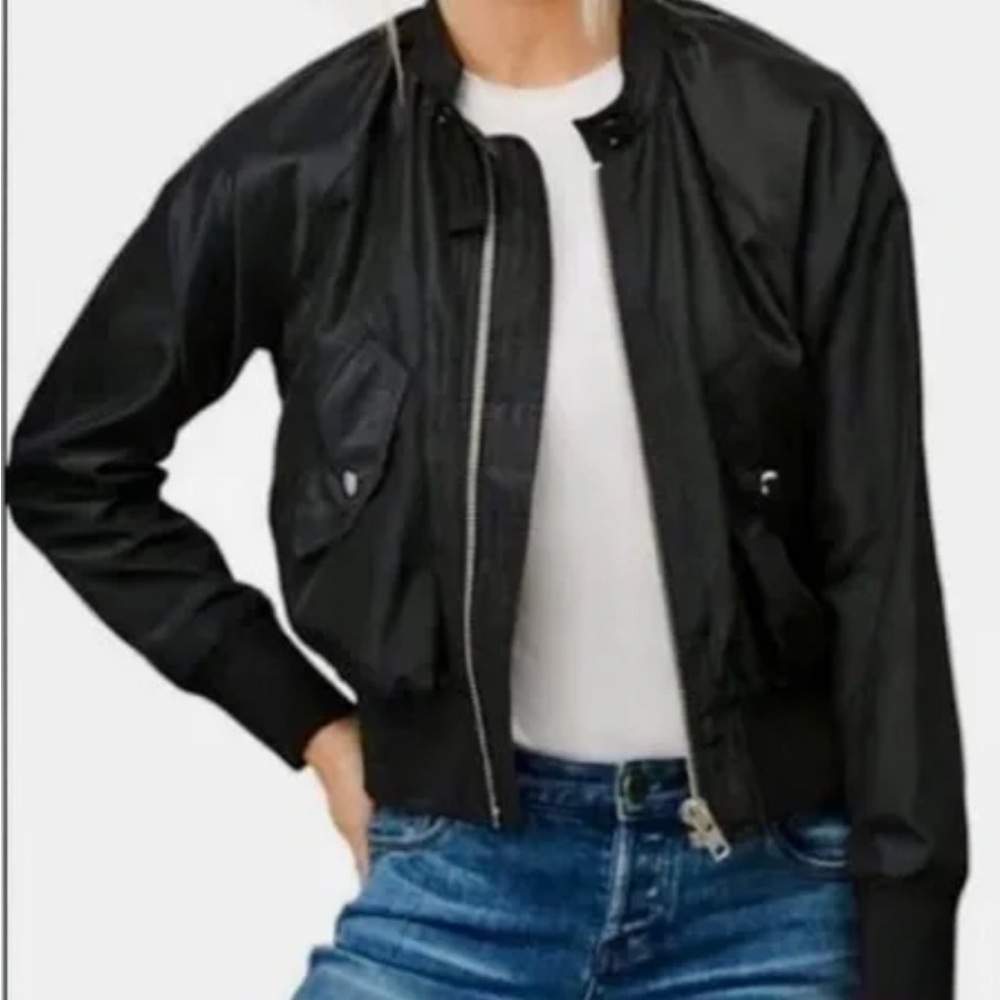 Free People Black Bomber Style  Jacket super soft and lightweight